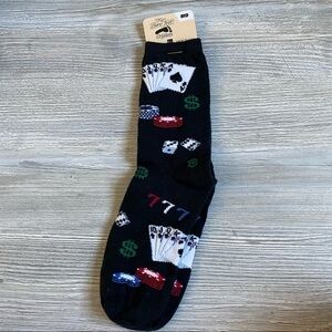 Woman’s novelty socks. Poker, cards, betting